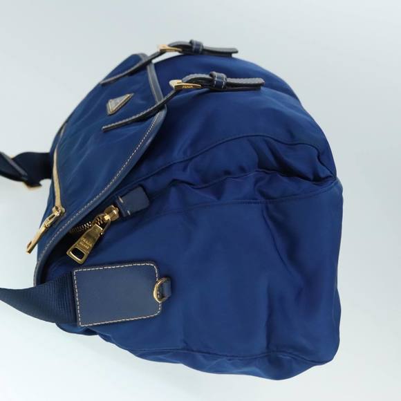 PRADA Shoulder Bag Nylon Blue Gold Auth 90221 - Picture 4 of 16